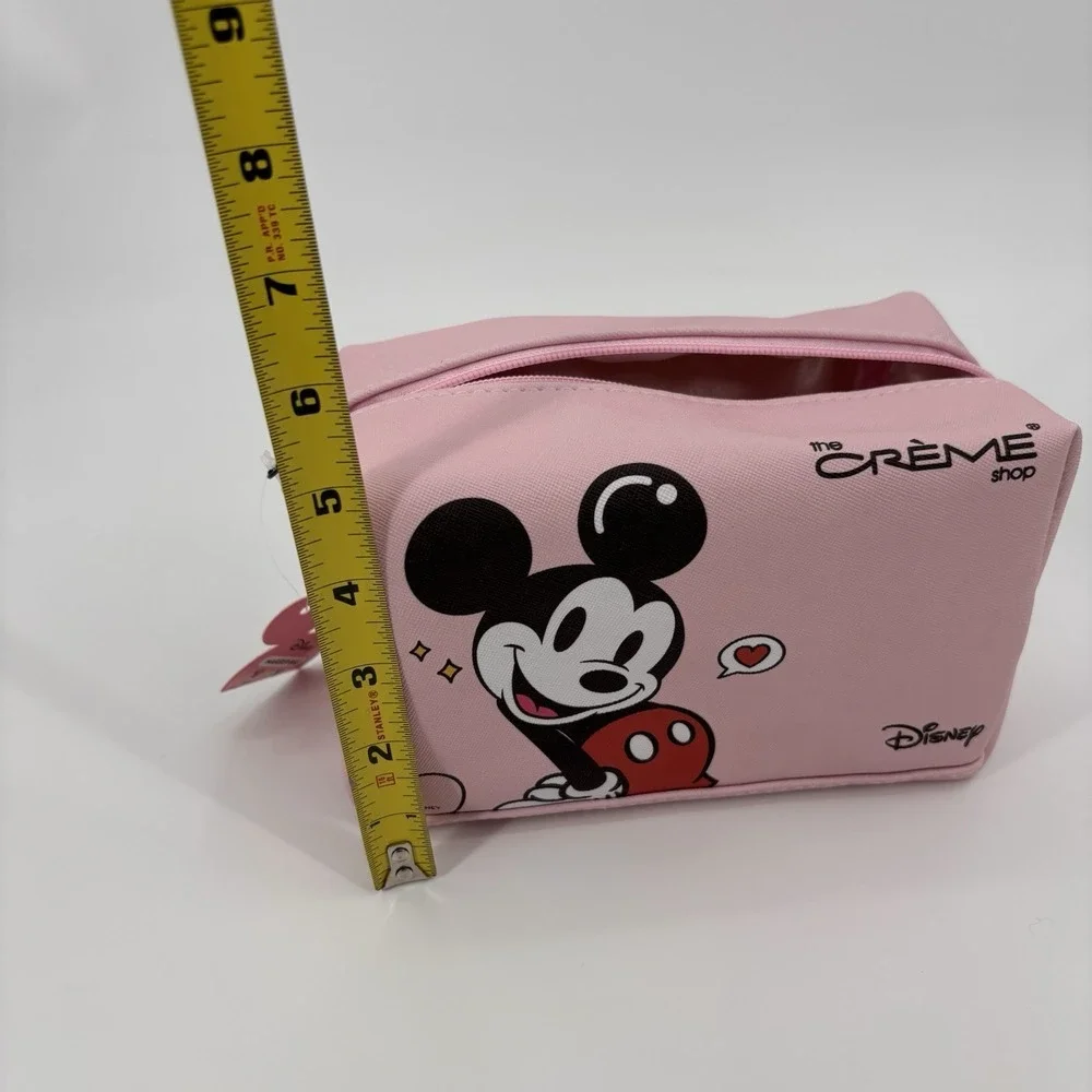 Crème Shop Disney Minnie Mickey Mouse Makeup Bag Pink Zipper Pouch ‎ NWT